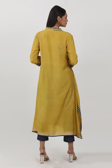 Krishna Mehta Asymmetric Block Print Tunic 