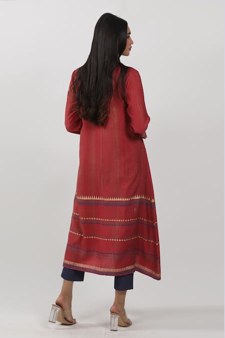 Krishna Mehta Hand Brush Print Asymmetric Tunic 