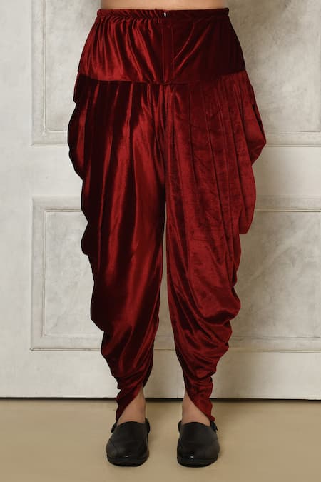 Buy_Arihant Rai Sinha_Gold Velvet, Jacquard Embroidery Floral Brocade Pattern Sherwani With Dhoti Pant 