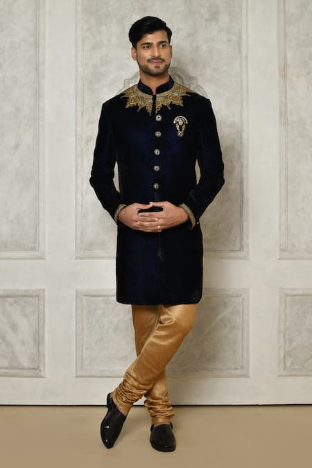 Aryavir Malhotra Placement Mandala Embellished Sherwani With Churidar 