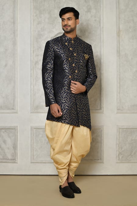 Aryavir Malhotra Leaf Vine Pattern Sherwani With Dhoti Pant 