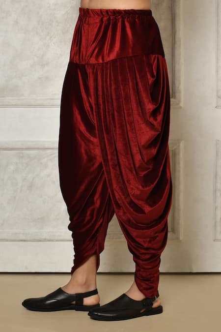 Shop_Arihant Rai Sinha_Multi Color Jacquard, Velvet Floral Branch Pattern Sherwani With Dhoti Pant 