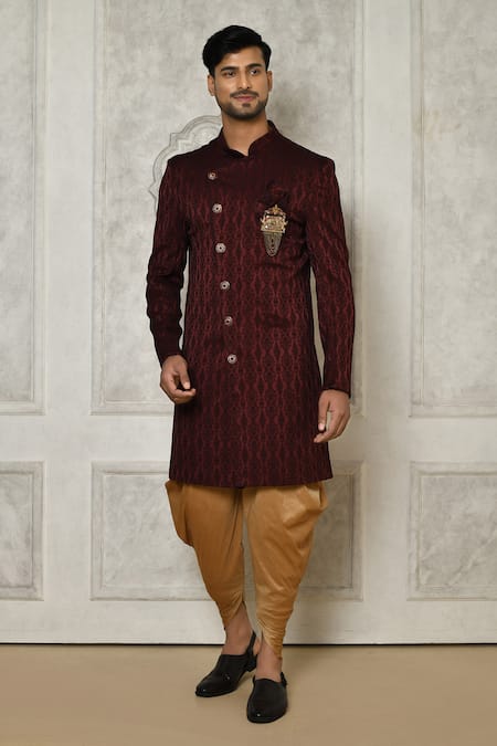 Aryavir Malhotra Floral Mandala Pattern Sherwani With Dhoti Pant 