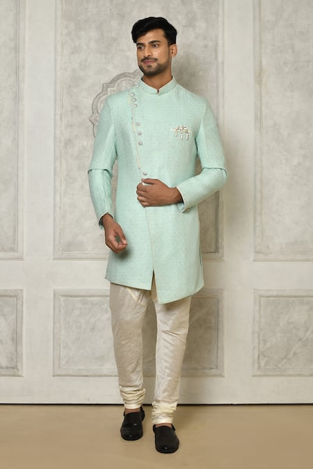 Aryavir Malhotra Diamond Pattern Sherwani With Churidar 