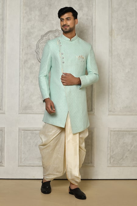 Aryavir Malhotra Diamond Pattern Sherwani With Dhoti Pant 