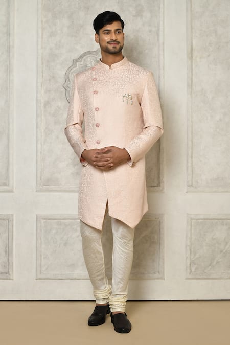 Aryavir Malhotra Floral Mandala Pattern Full Sleeve Sherwani With Churidar 