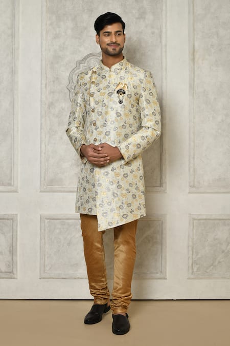 Aryavir Malhotra Flower Bloom Pattern Sherwani With Churidar 