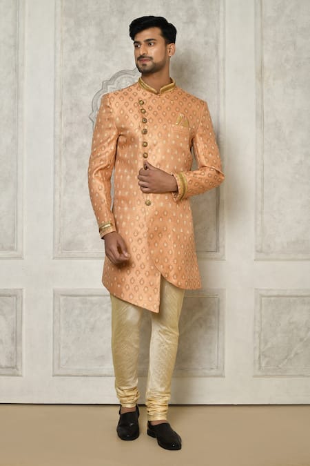 Aryavir Malhotra Mandala Butti Pattern Sherwani With Churidar 