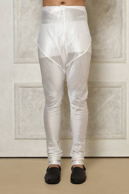 Arihant Rai Sinha_Yellow Jacquard, Silk Brooches Leaf Vine Embroidered Sherwani With Churidar _Online_at_Aza_Fashions