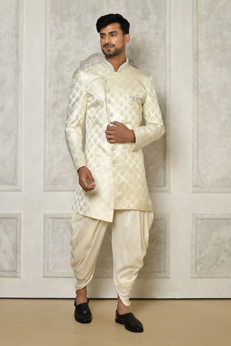 Aryavir Malhotra Ornate Swirl Pattern Sherwani With Dhoti Pant 