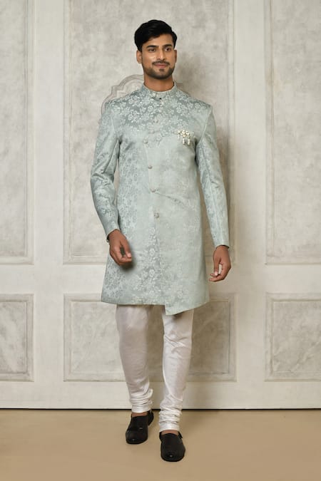 Aryavir Malhotra Floral Vine Pattern Sherwani With Churidar 