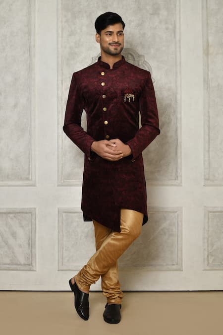 Aryavir Malhotra Digital Pattern Velvet Sherwani 