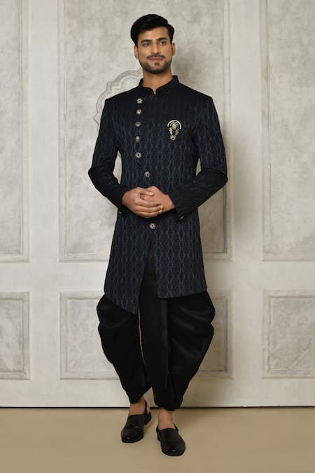 Aryavir Malhotra Floral Pattern Sherwani & Dhoti Pant Set 