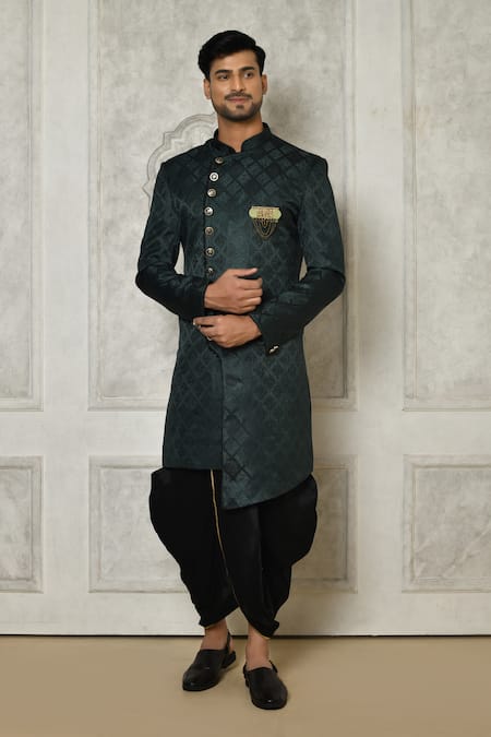 Aryavir Malhotra Abstract Pattern Sherwani & Dhoti Pant Set 