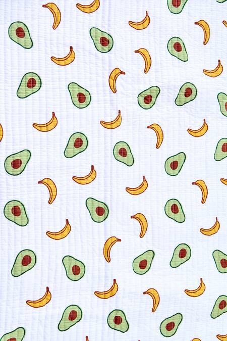 Buy Jaipur Gate White Muslin Printed Avocado And Banana Baby Playmat Online at Aza Fashions Buy_Jaipur Gate_White Muslin Printed Avocado And Banana Baby Playmat_Online_at_Aza_Fashions