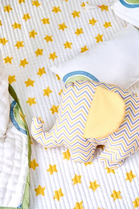 Jaipur Gate White Muslin Printed Reversible Rainbow Baby Playmat Online at Aza Fashions Jaipur Gate_White Muslin Printed Reversible Rainbow Baby Playmat_Online_at_Aza_Fashions