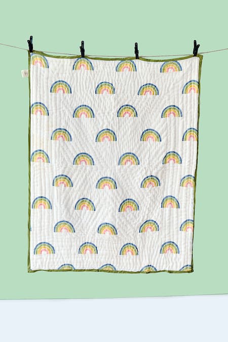 Jaipur Gate Reversible Rainbow Print Baby Razai 