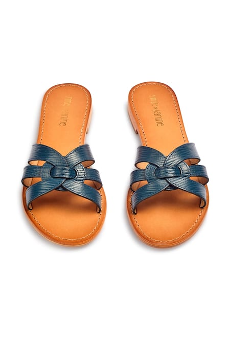 Nine By Janine Interwoven Broad Strap Flats 