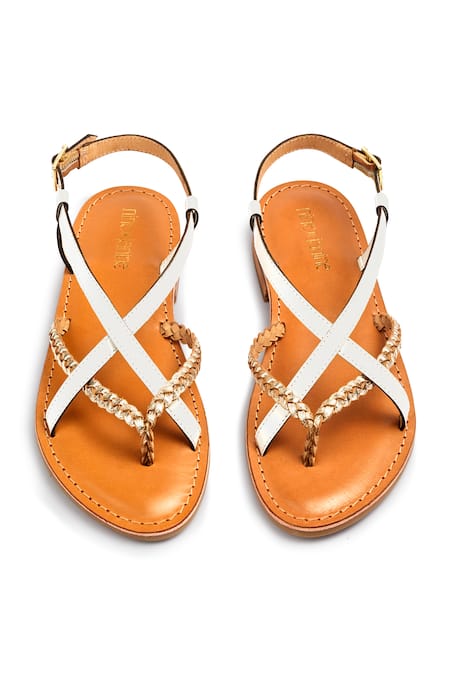 Nine By Janine Braided Cross Strap Flats 