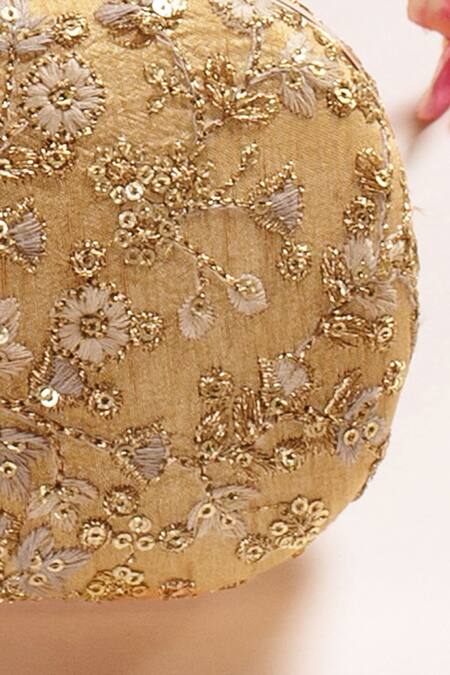 Amyra Gold Embroidery, Sequins Elan Zari Clutch Online at Aza Fashions Amyra_Gold Embroidery, Sequins Elan Zari Clutch _Online_at_Aza_Fashions