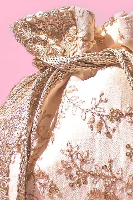 Buy_Amyra_Cream Embroidery Inaya Blossom Potli_Online_at_Aza_Fashions