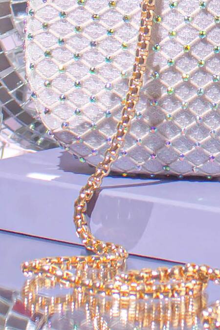Buy_Amyra_Off White Stones Unicorn Embellished Clutch_Online_at_Aza_Fashions