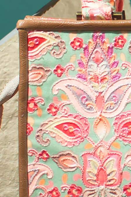 Amyra Multi Color Embroidery Wild Bloom Hand Bag at Aza Fashions Amyra_Multi Color Embroidery Wild Bloom Hand Bag_at_Aza_Fashions