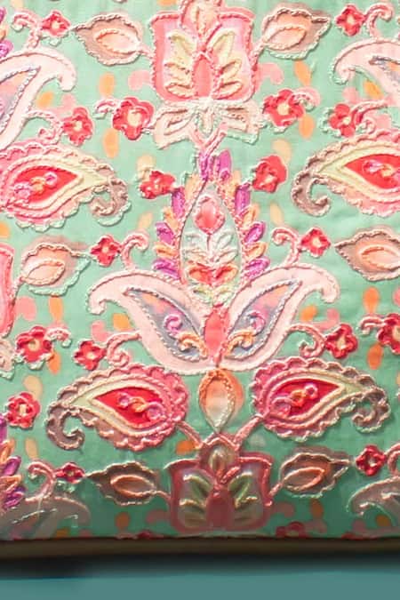 Buy Amyra Multi Color Embroidery Wild Bloom Hand Bag Buy_Amyra_Multi Color Embroidery Wild Bloom Hand Bag