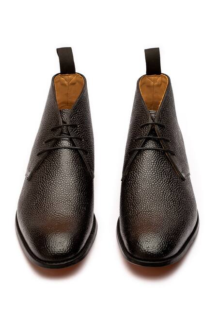 Buy 3dm Lifestyle Black Grain Leather Chukka Boots Online at Aza Fashions Buy_3dm Lifestyle_Black Grain Leather Chukka Boots _Online_at_Aza_Fashions