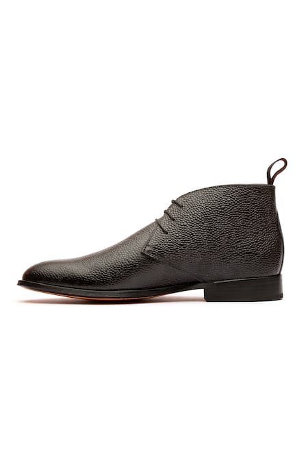 Shop 3dm Lifestyle Black Grain Leather Chukka Boots Online at Aza Fashions Shop_3dm Lifestyle_Black Grain Leather Chukka Boots _Online_at_Aza_Fashions