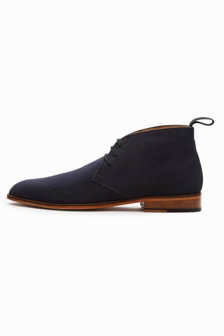 Buy_3dm Lifestyle_Blue Navy Suede Chukka Boots_Online_at_Aza_Fashions