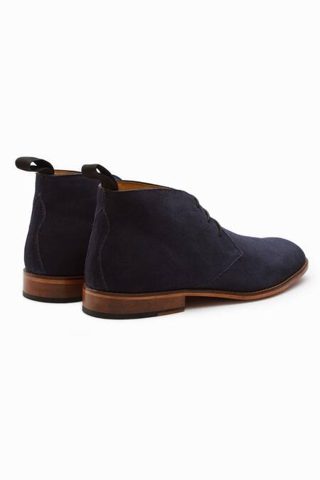 Shop_3dm Lifestyle_Blue Navy Suede Chukka Boots_Online_at_Aza_Fashions