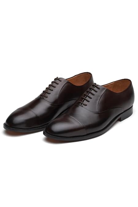 3dm Lifestyle Brown Handcrafted Pleated Oxford Shoes 