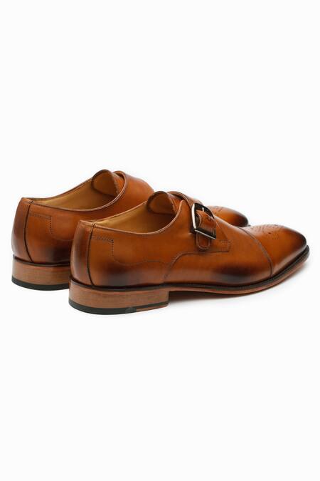 3dm Lifestyle Brown Leather Single Monk Strap Derby Shoes at Aza Fashions 3dm Lifestyle_Brown Leather Single Monk Strap Derby Shoes _at_Aza_Fashions