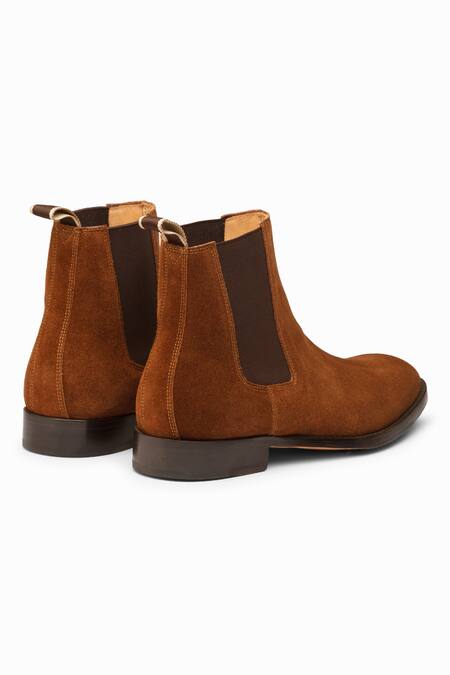Shop 3dm Lifestyle Brown Suede Leather Chelsea Boots Online at Aza Fashions Shop_3dm Lifestyle_Brown Suede Leather Chelsea Boots _Online_at_Aza_Fashions