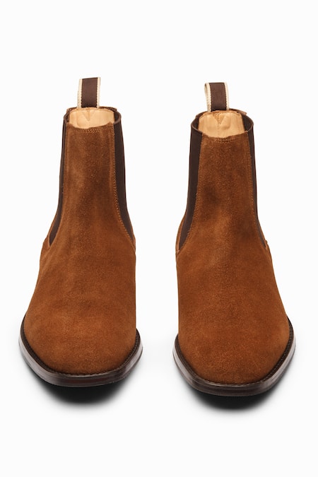 3dm Lifestyle Brown Suede Leather Chelsea Boots at Aza Fashions 3dm Lifestyle_Brown Suede Leather Chelsea Boots _at_Aza_Fashions