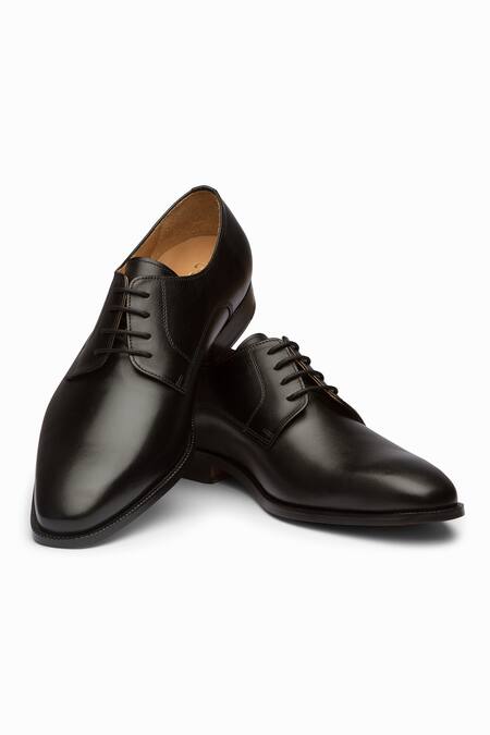 Shop_3dm Lifestyle_Black Leather Lace-up Derby Shoes _at_Aza_Fashions
