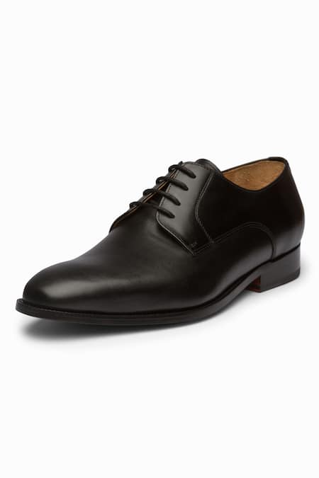 3dm Lifestyle_Black Leather Lace-up Derby Shoes _Online_at_Aza_Fashions