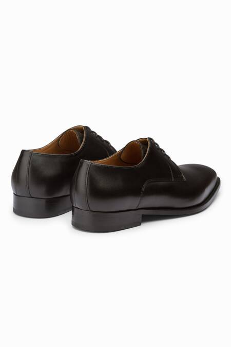 3dm Lifestyle_Black Leather Lace-up Derby Shoes _at_Aza_Fashions