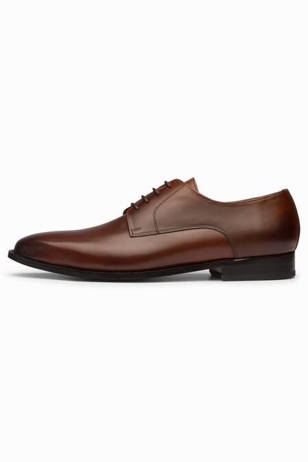 Buy_3dm Lifestyle_Brown Lace Up Solid Derby Shoes  _Online_at_Aza_Fashions