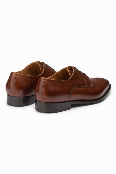 3dm Lifestyle_Brown Lace Up Solid Derby Shoes  _at_Aza_Fashions
