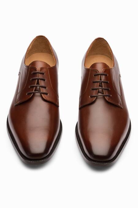 Buy_3dm Lifestyle_Brown Lace Up Solid Derby Shoes  
