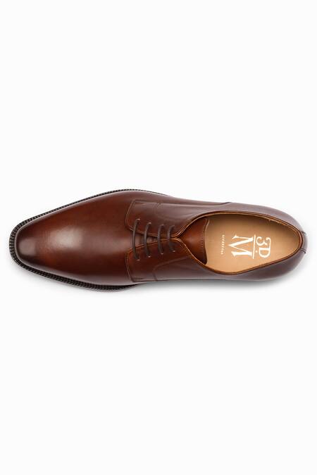 Shop_3dm Lifestyle_Brown Lace Up Solid Derby Shoes  