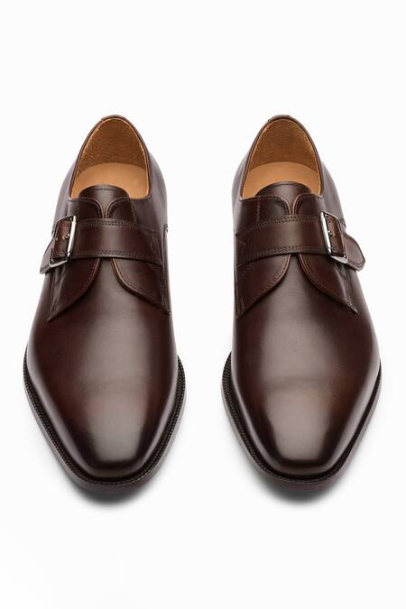 Buy_3dm Lifestyle_Brown Leather Single Monk Strap Shoes 