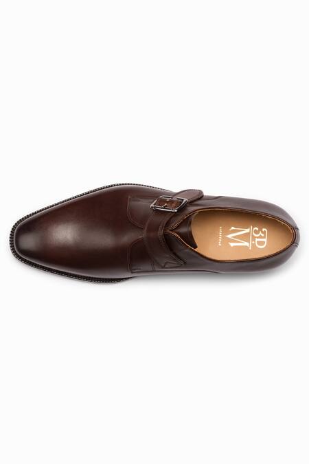 Shop_3dm Lifestyle_Brown Leather Single Monk Strap Shoes 