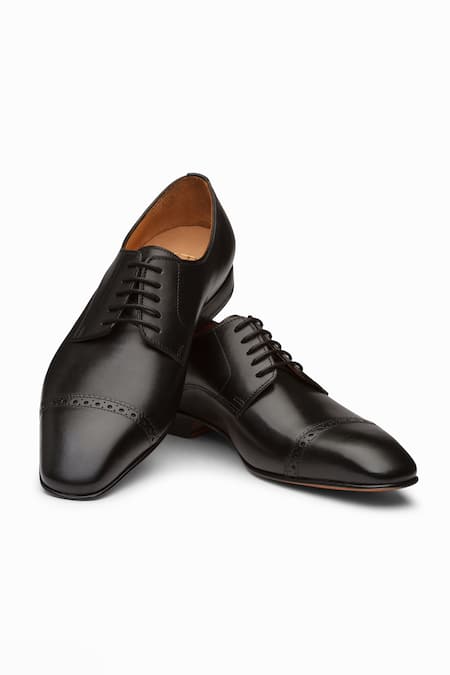 Shop_3dm Lifestyle_Black Leather Brogue Derby Shoes _at_Aza_Fashions