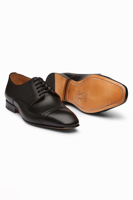 Shop_3dm Lifestyle_Black Leather Brogue Derby Shoes _Online_at_Aza_Fashions