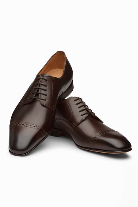 Shop_3dm Lifestyle_Brown Leather Brogue Derby Shoes _at_Aza_Fashions