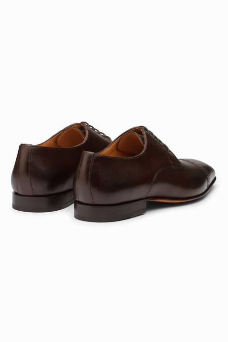 3dm Lifestyle_Brown Leather Brogue Derby Shoes _at_Aza_Fashions