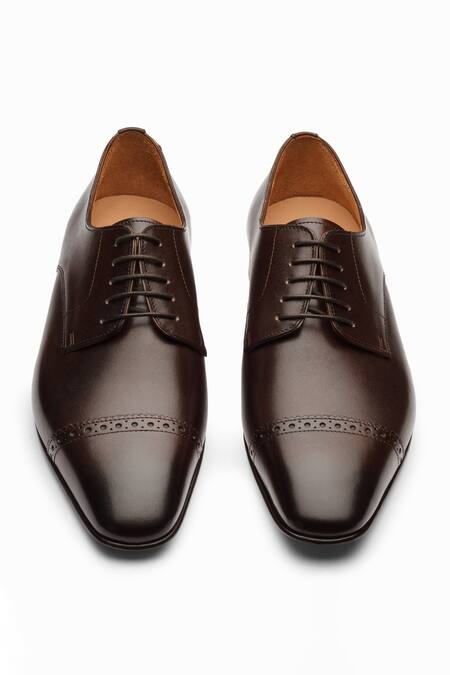 Buy_3dm Lifestyle_Brown Leather Brogue Derby Shoes 